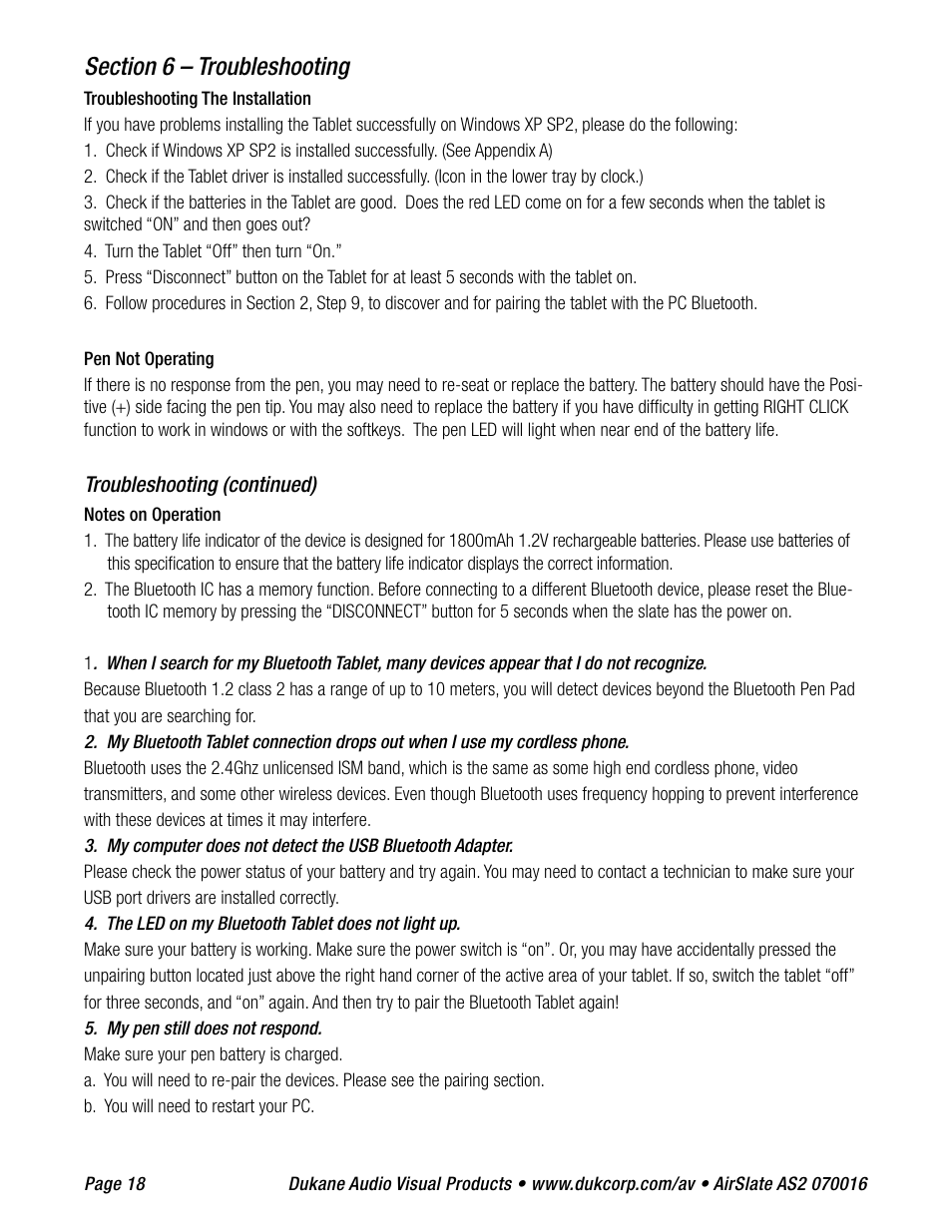 Dukane AIRSLATE AS2 User Manual | Page 20 / 36