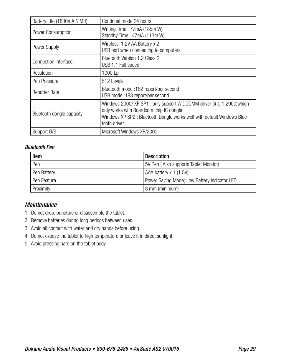 Dukane AIRSLATE AS2 User Manual | Page 31 / 36