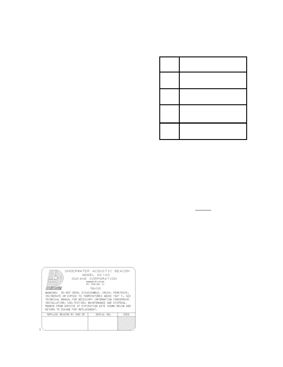 Section iv, Testing, General | Operational testing, Figure 16. typical beacon label, Figure 17. beacon voltage code, Section iv testing, General 4.3. operational testing | Dukane DK120 User Manual | Page 16 / 25