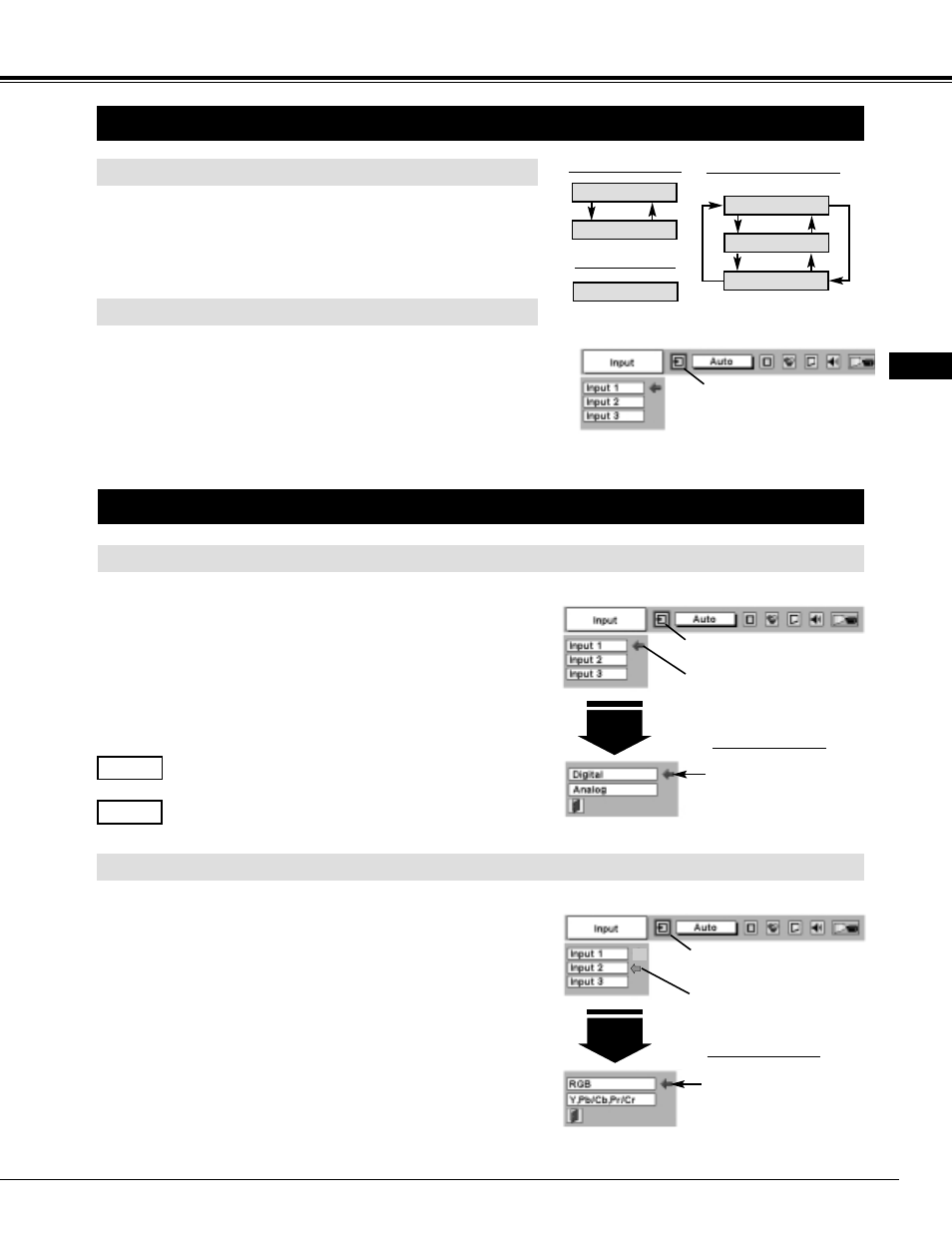 25 computer input, Selecting computer system, Selecting input source | Menu operation, Direct operation | Dukane 28A8945 User Manual | Page 25 / 51