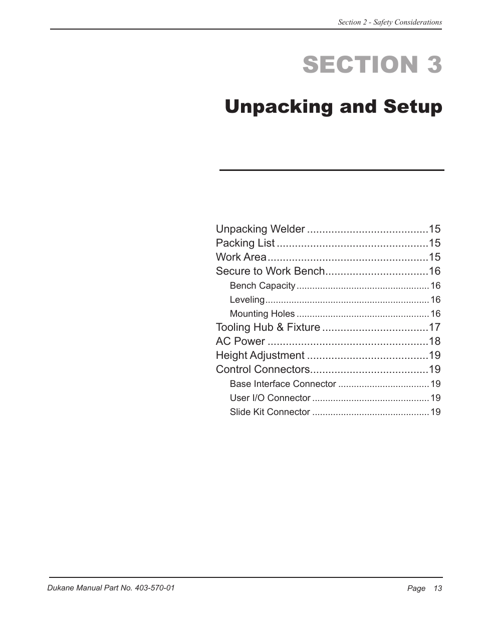 Unpacking and setup | Dukane 403-570-01 User Manual | Page 19 / 118