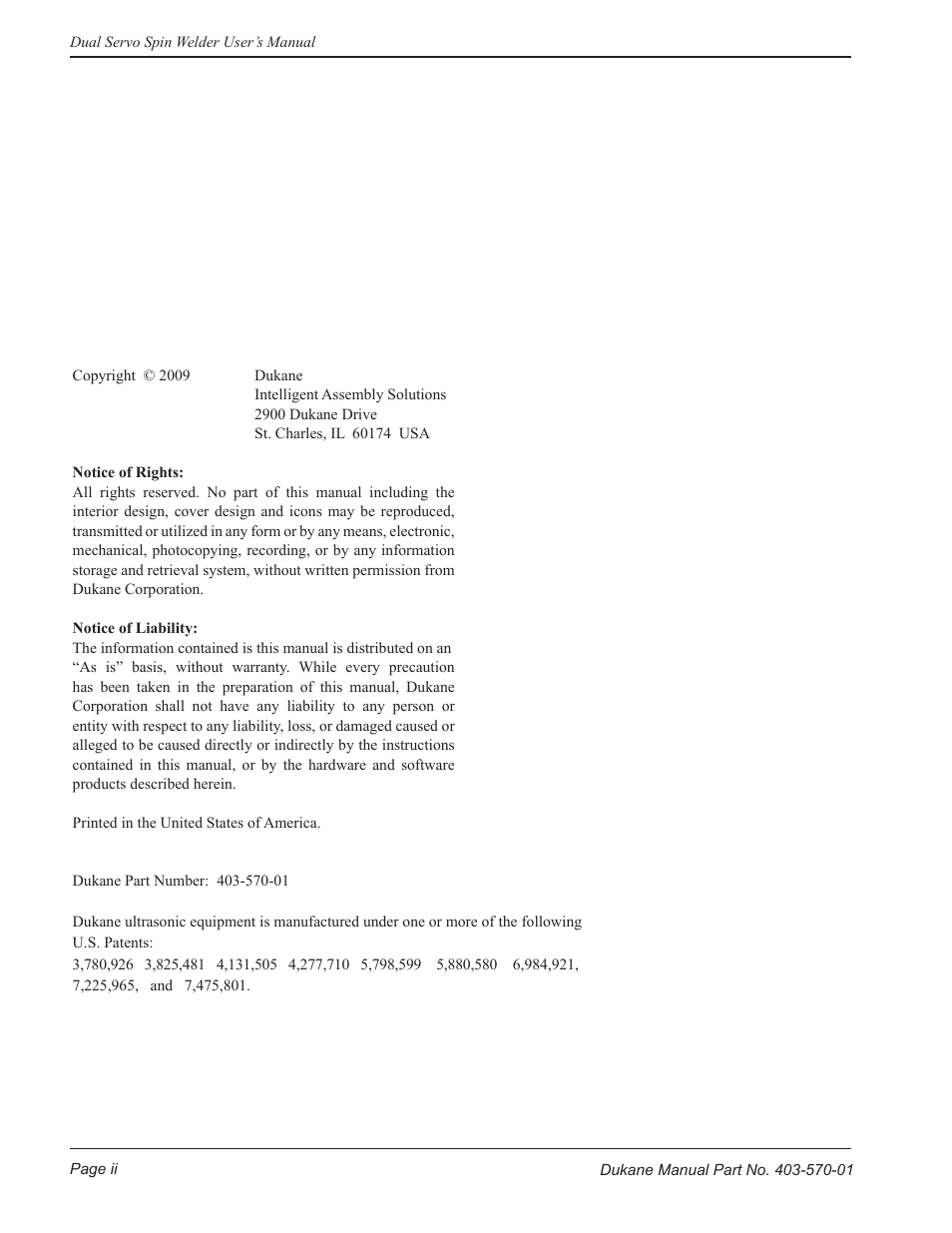 Dukane 403-570-01 User Manual | Page 2 / 118