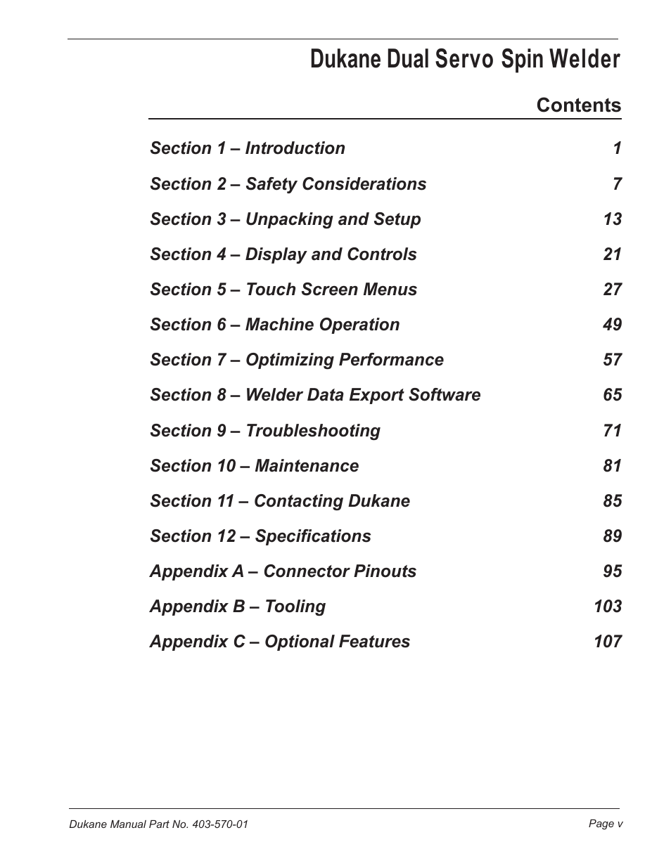 Dukane 403-570-01 User Manual | Page 5 / 118