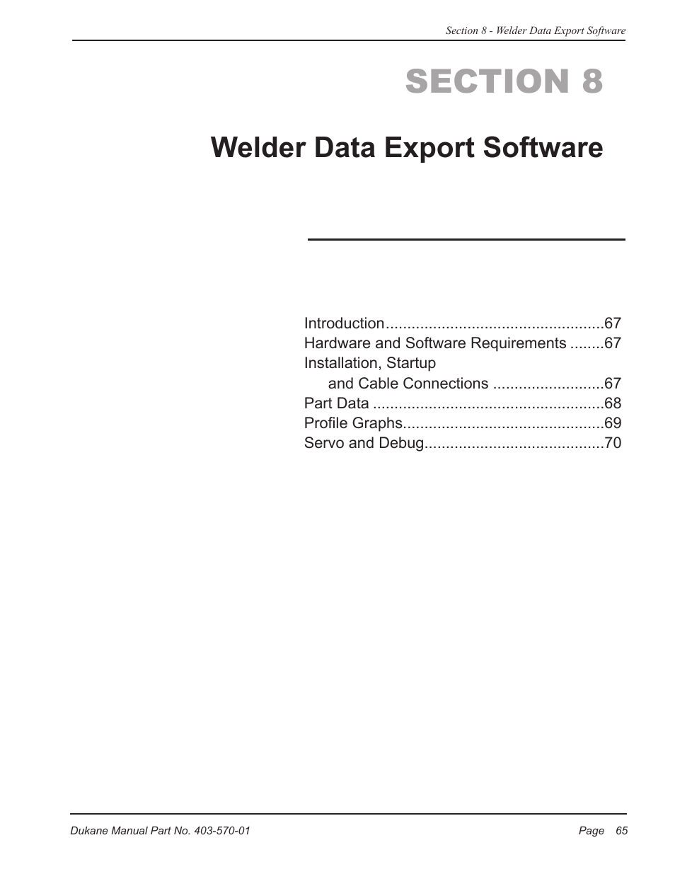 Welder data export software | Dukane 403-570-01 User Manual | Page 71 / 118