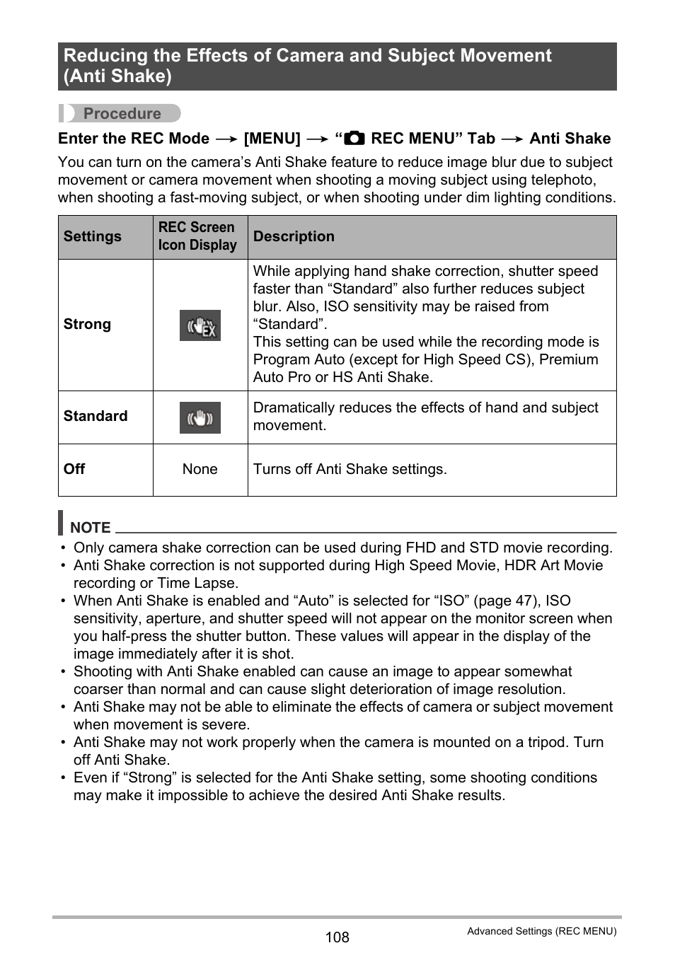 E 108 | Casio EX-FC500S User Manual | Page 108 / 248
