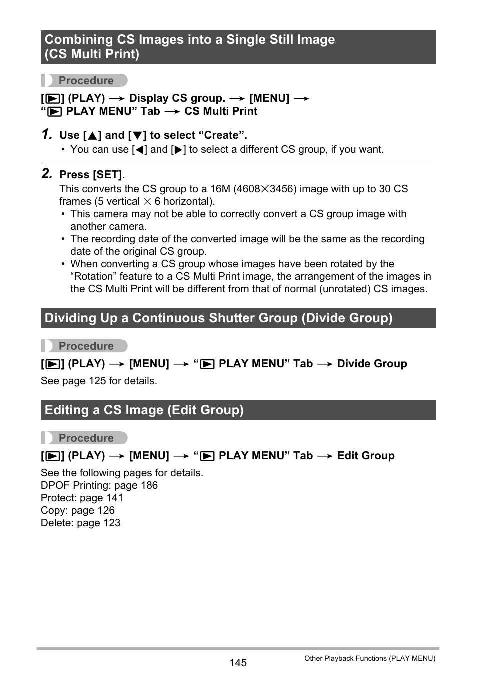 Editing a cs image (edit group) | Casio EX-FC500S User Manual | Page 145 / 248