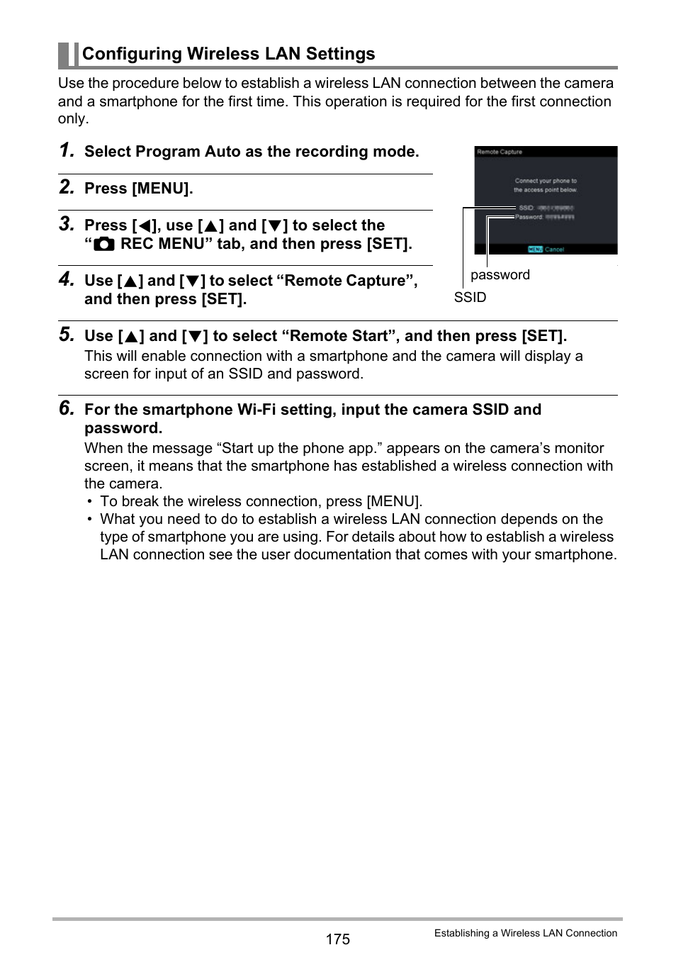 Configuring wireless lan settings | Casio EX-FC500S User Manual | Page 175 / 248