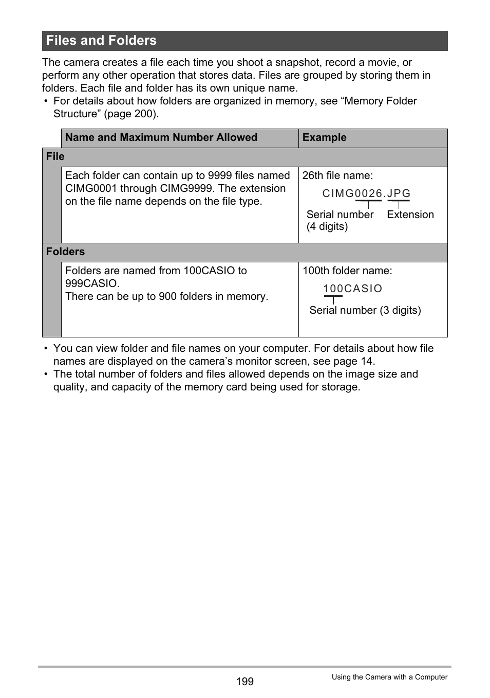 Files and folders | Casio EX-FC500S User Manual | Page 199 / 248