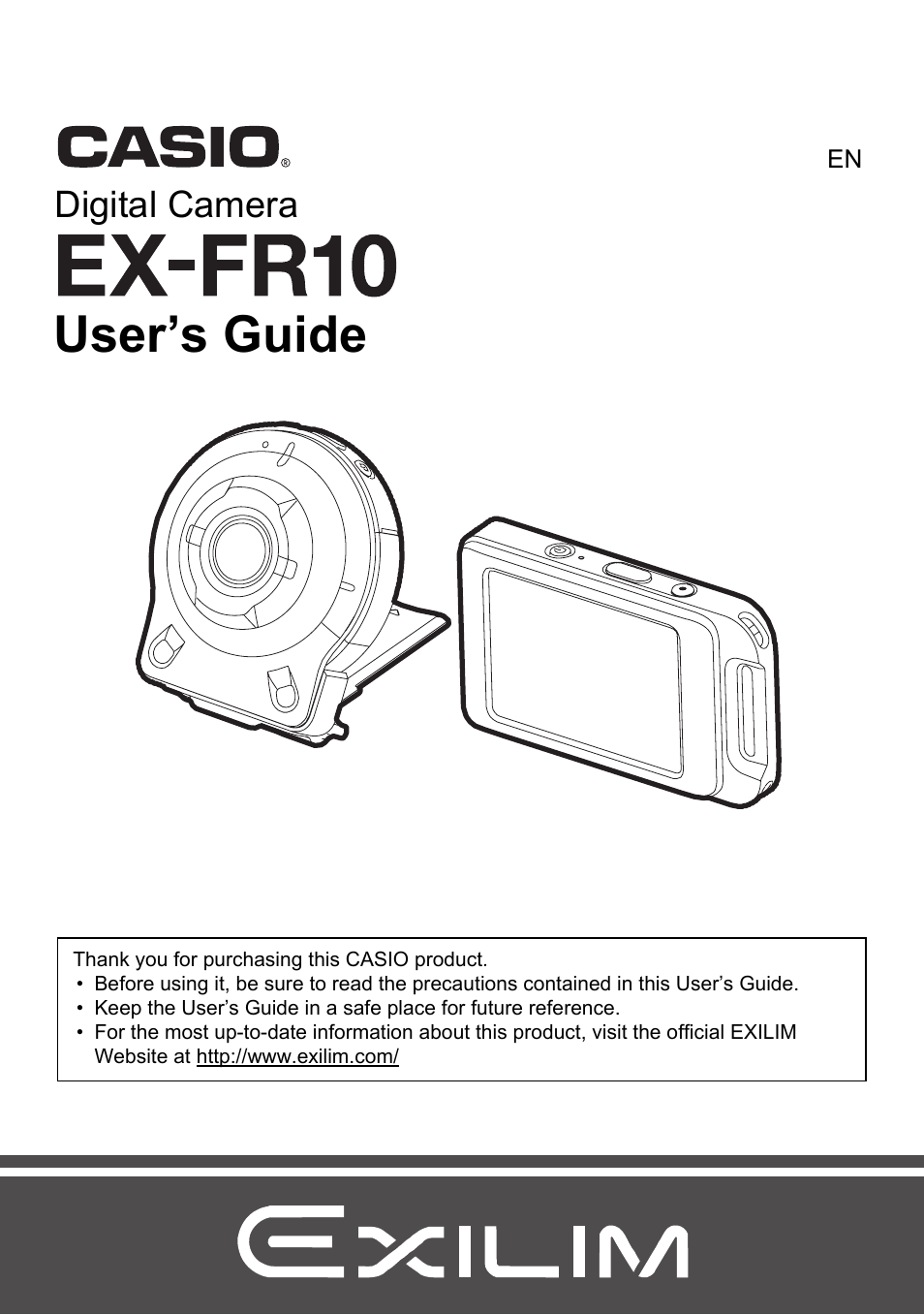 Casio EX-FR10 (Camera: Ver. 1.00 and 1.01, Controller: Ver. 1.00) User Manual | 119 pages