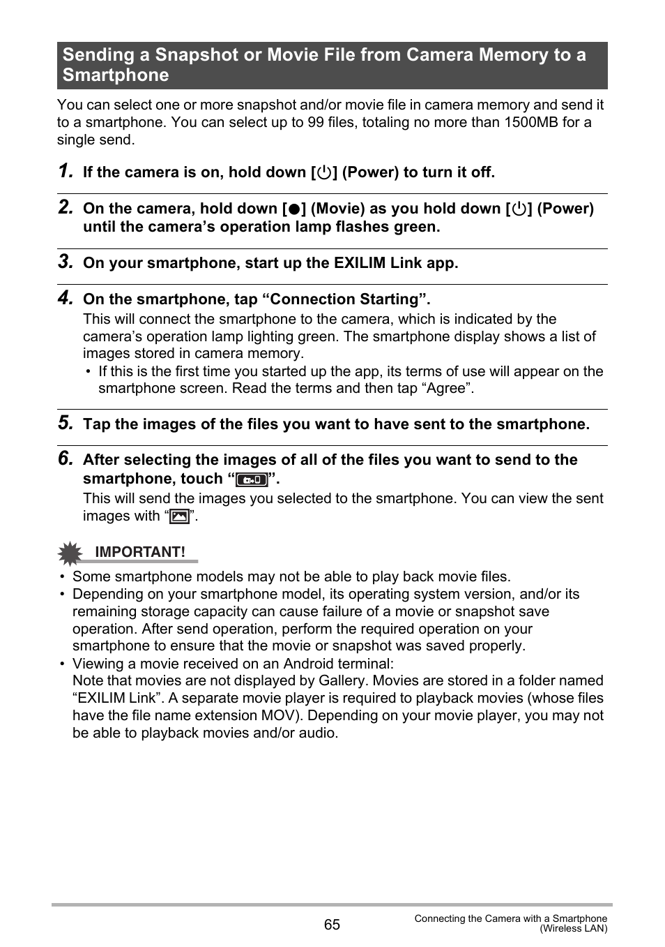 Casio EX-FR10 (Camera: Ver. 1.00 and 1.01, Controller: Ver. 1.00) User Manual | Page 65 / 119