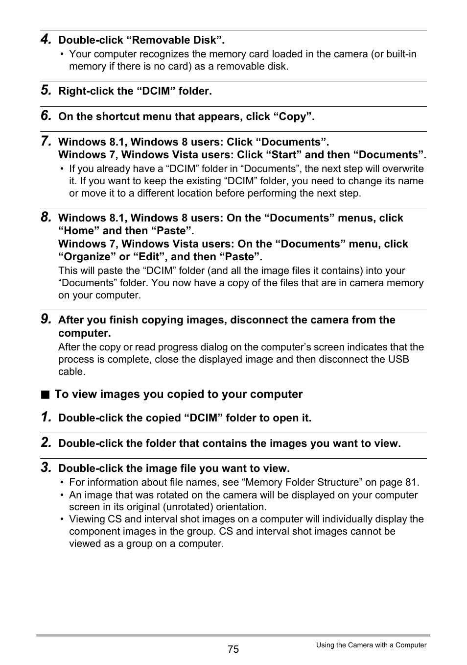 Casio EX-FR10 (Camera: Ver. 1.00 and 1.01, Controller: Ver. 1.00) User Manual | Page 75 / 119