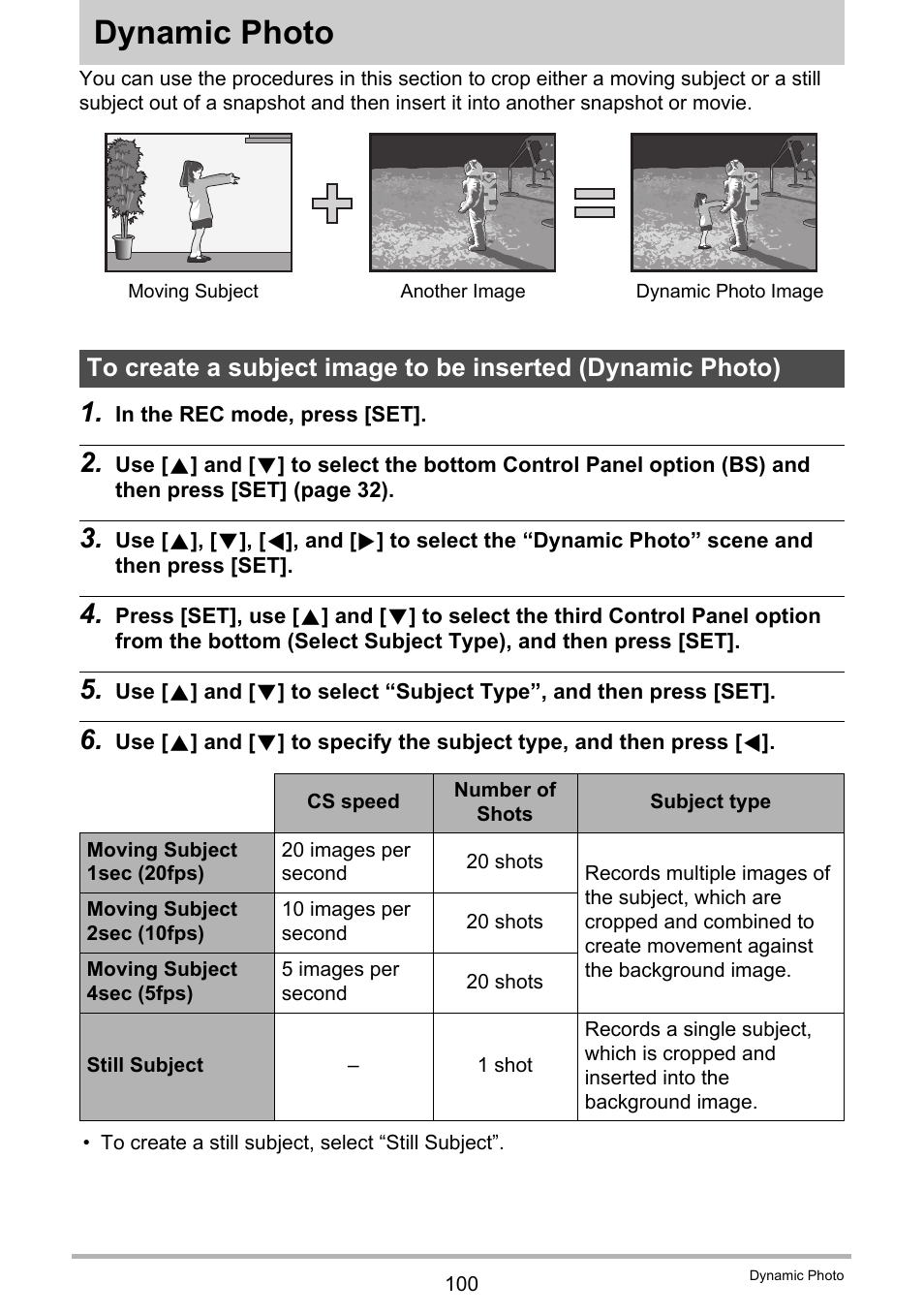 Dynamic photo | Casio EX-H5 User Manual | Page 100 / 186