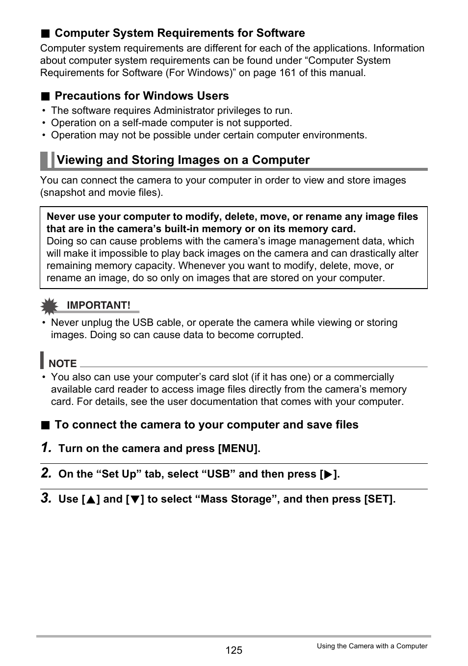Viewing and storing images on a computer | Casio EX-H35 User Manual | Page 125 / 180