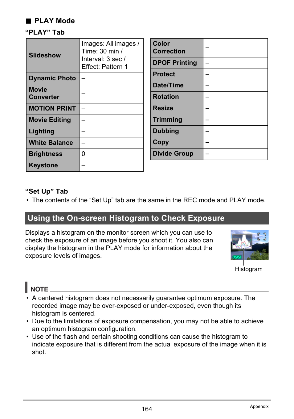 Using the on-screen histogram to check exposure | Casio EX-H35 User Manual | Page 164 / 180