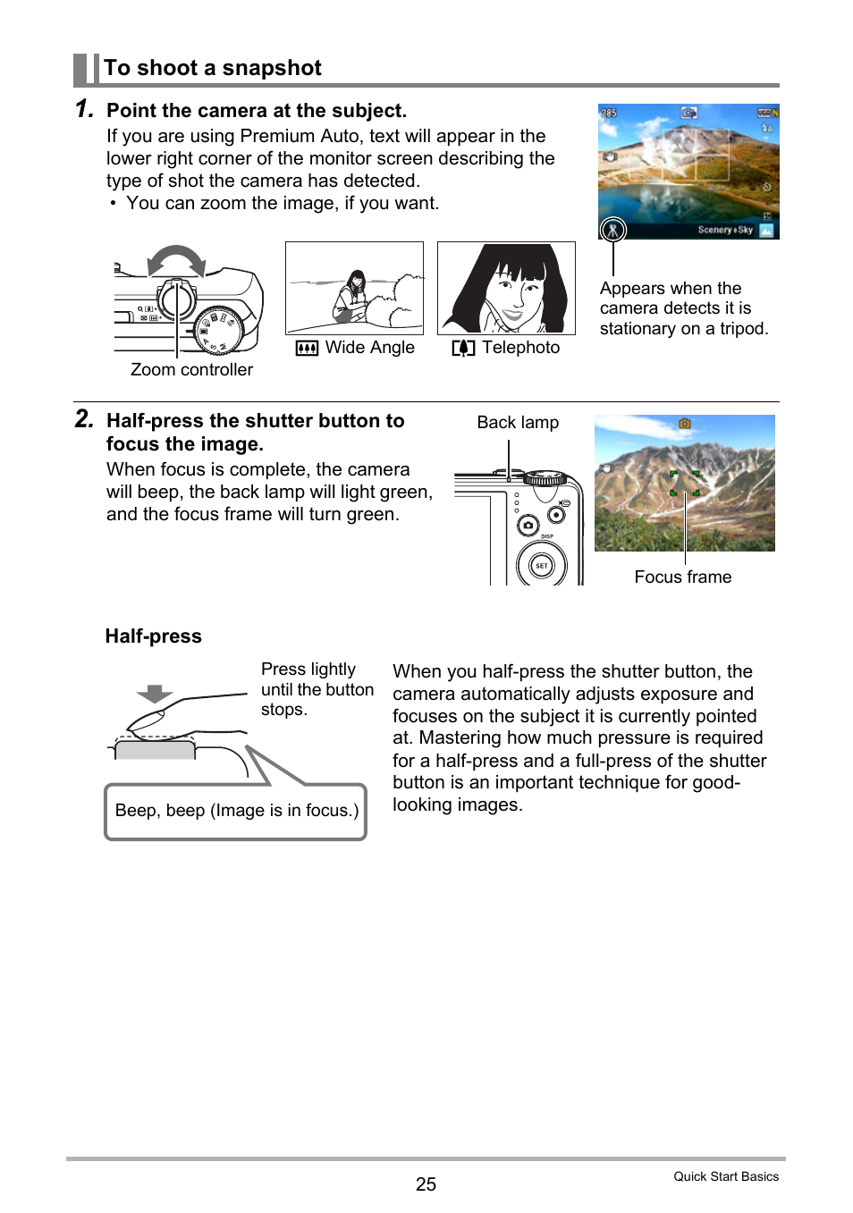 To shoot a snapshot | Casio EX-H35 User Manual | Page 25 / 180