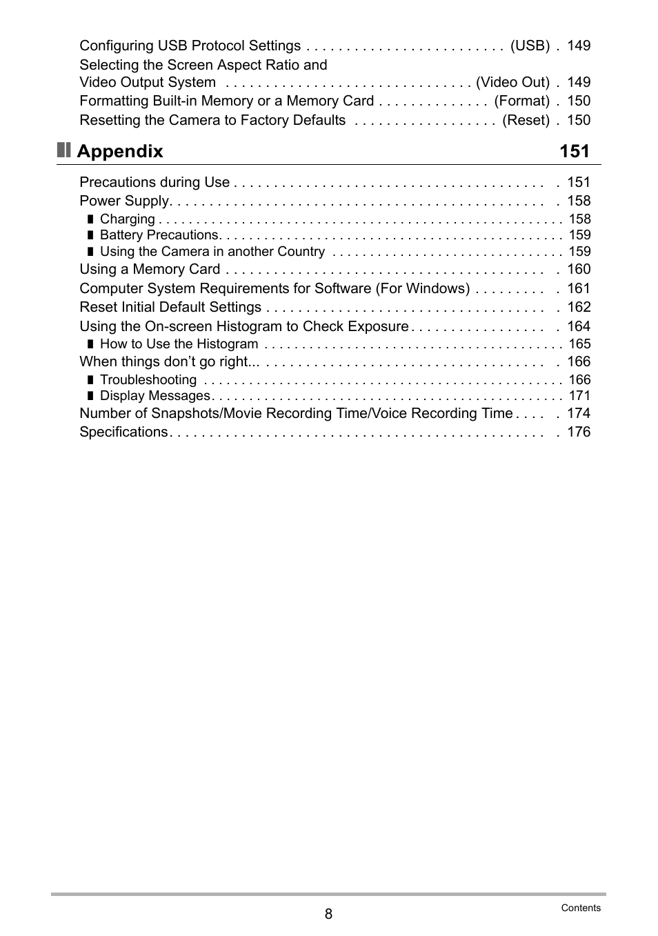 Appendix 151 | Casio EX-H35 User Manual | Page 8 / 180
