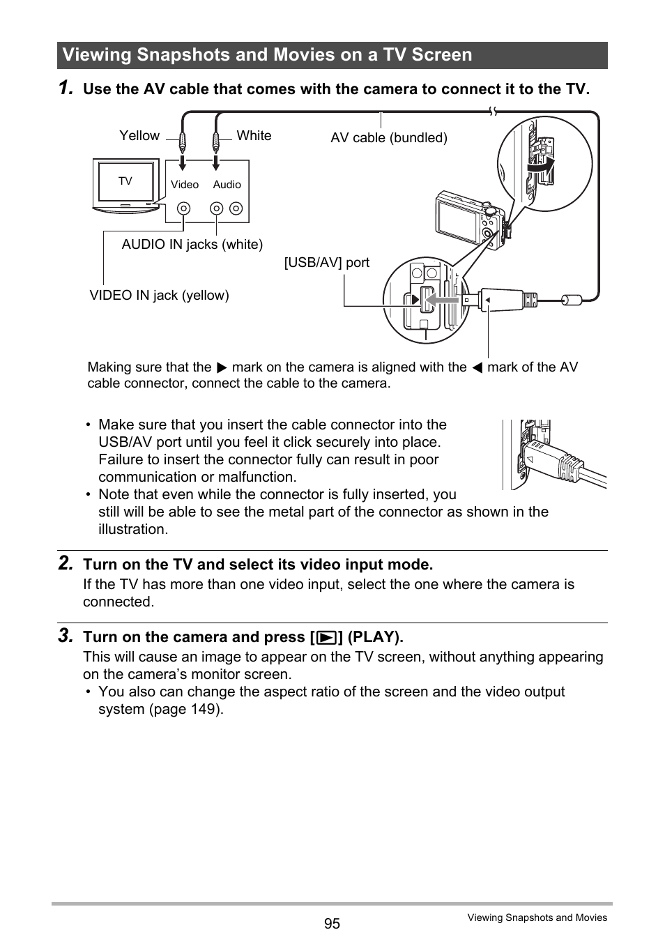 Viewing snapshots and movies on a tv screen | Casio EX-H35 User Manual | Page 95 / 180
