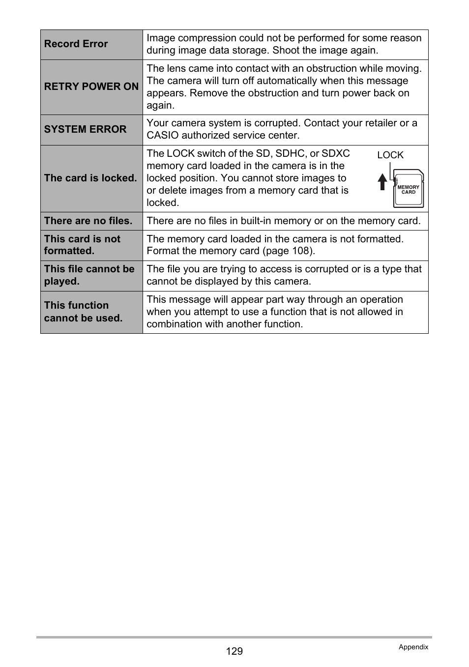 Casio EX-H60 User Manual | Page 129 / 136