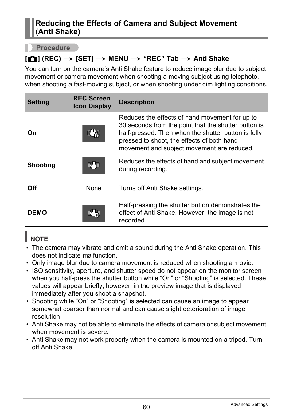 E 60). in | Casio EX-H60 User Manual | Page 60 / 136