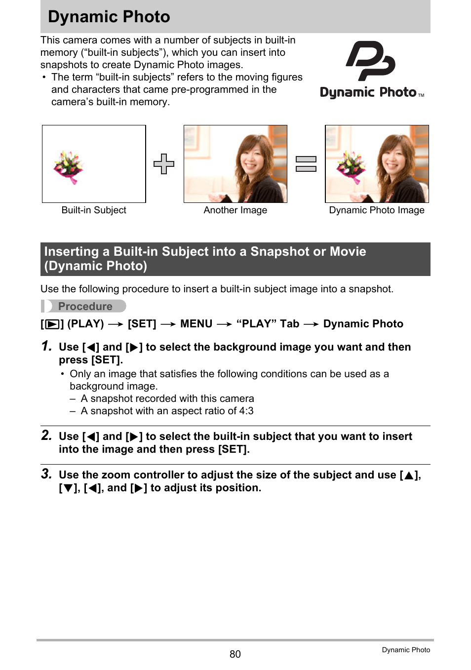 Dynamic photo | Casio EX-H60 User Manual | Page 80 / 136