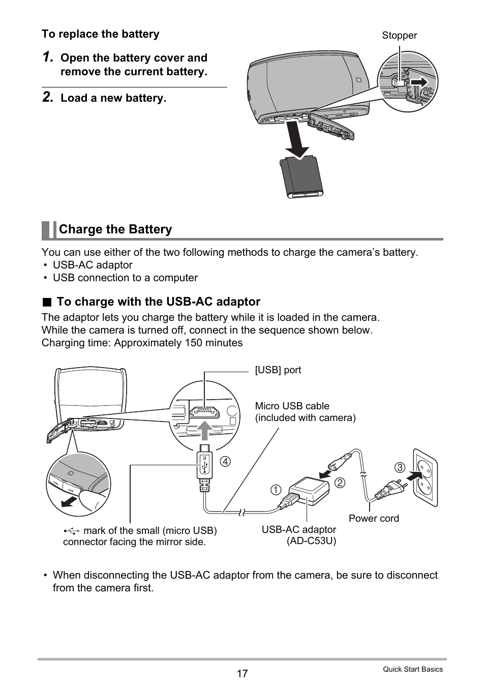 Charge the battery | Casio EX-MR1 User Manual | Page 17 / 126
