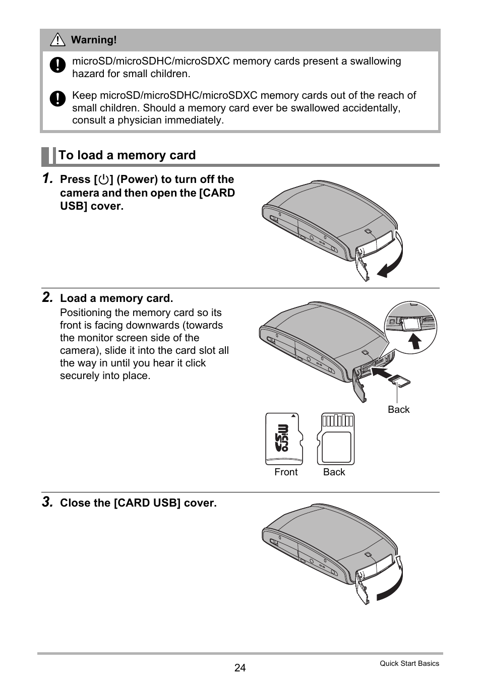 To load a memory card | Casio EX-MR1 User Manual | Page 24 / 126