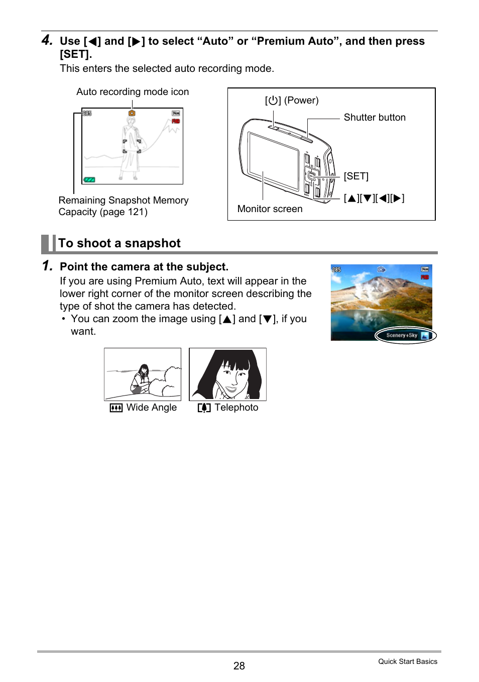 To shoot a snapshot | Casio EX-MR1 User Manual | Page 28 / 126