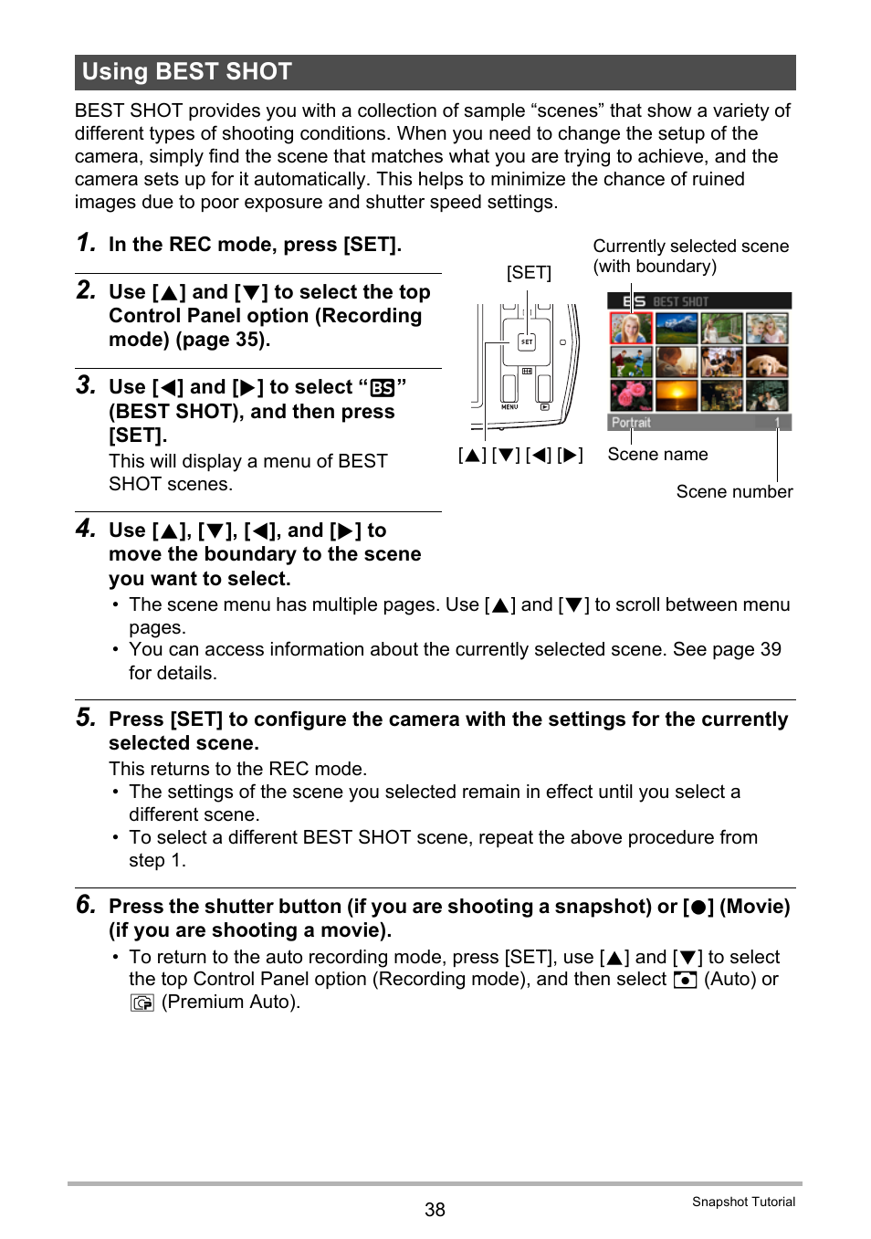 Using best shot | Casio EX-MR1 User Manual | Page 38 / 126