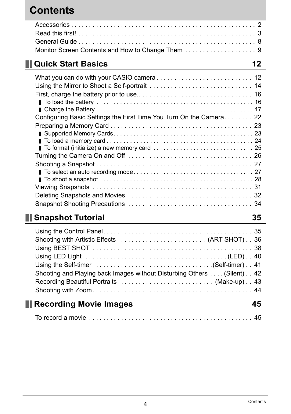 Casio EX-MR1 User Manual | Page 4 / 126