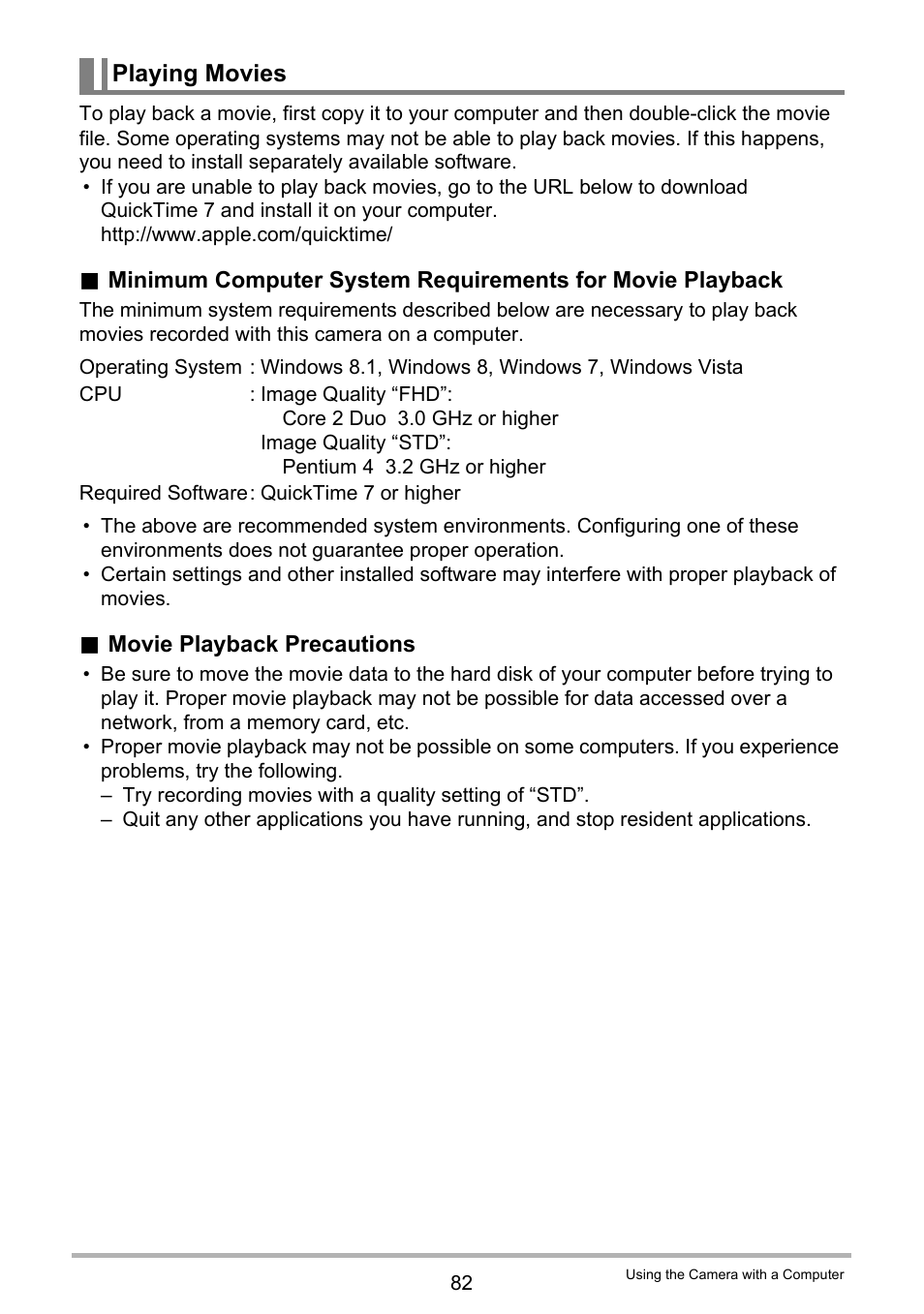 Playing movies | Casio EX-MR1 User Manual | Page 82 / 126
