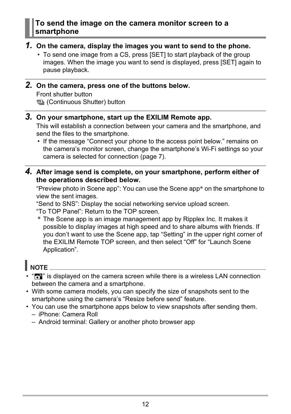 Casio EXILIM Remote 3.0 User Manual | Page 12 / 20
