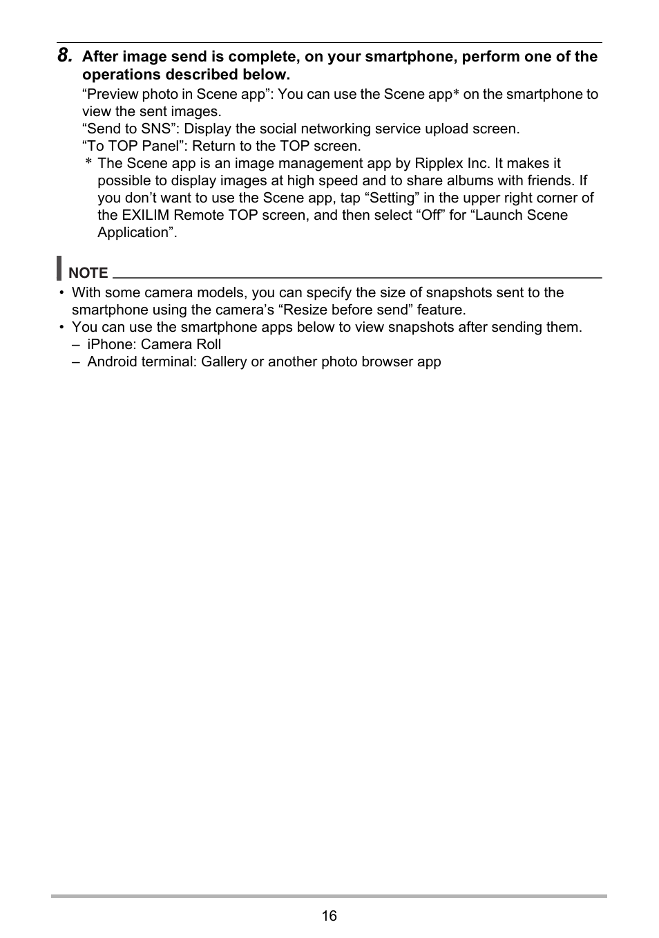 Casio EXILIM Remote 3.0 User Manual | Page 16 / 20