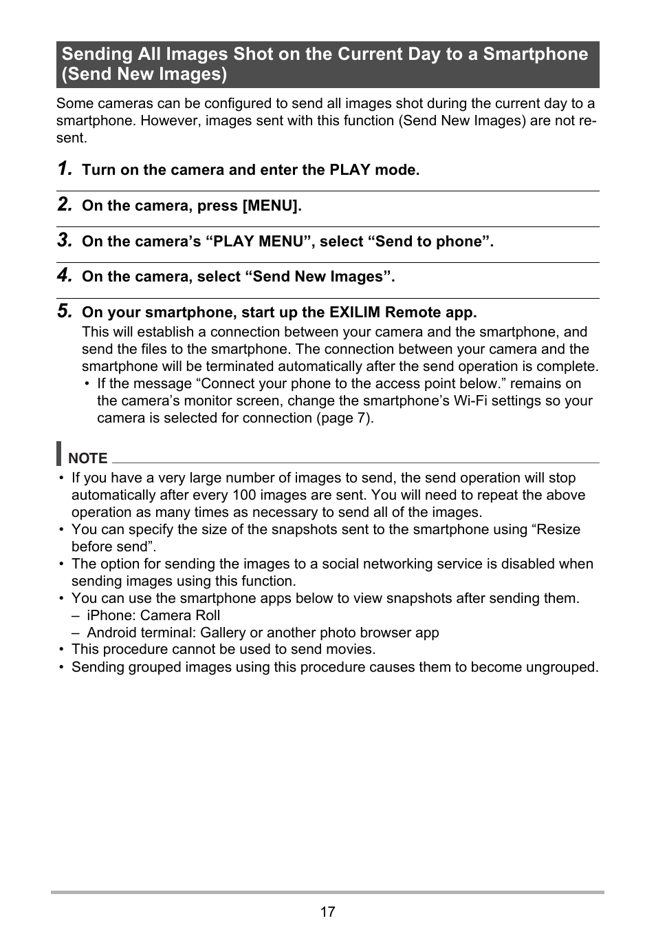 Casio EXILIM Remote 3.0 User Manual | Page 17 / 20