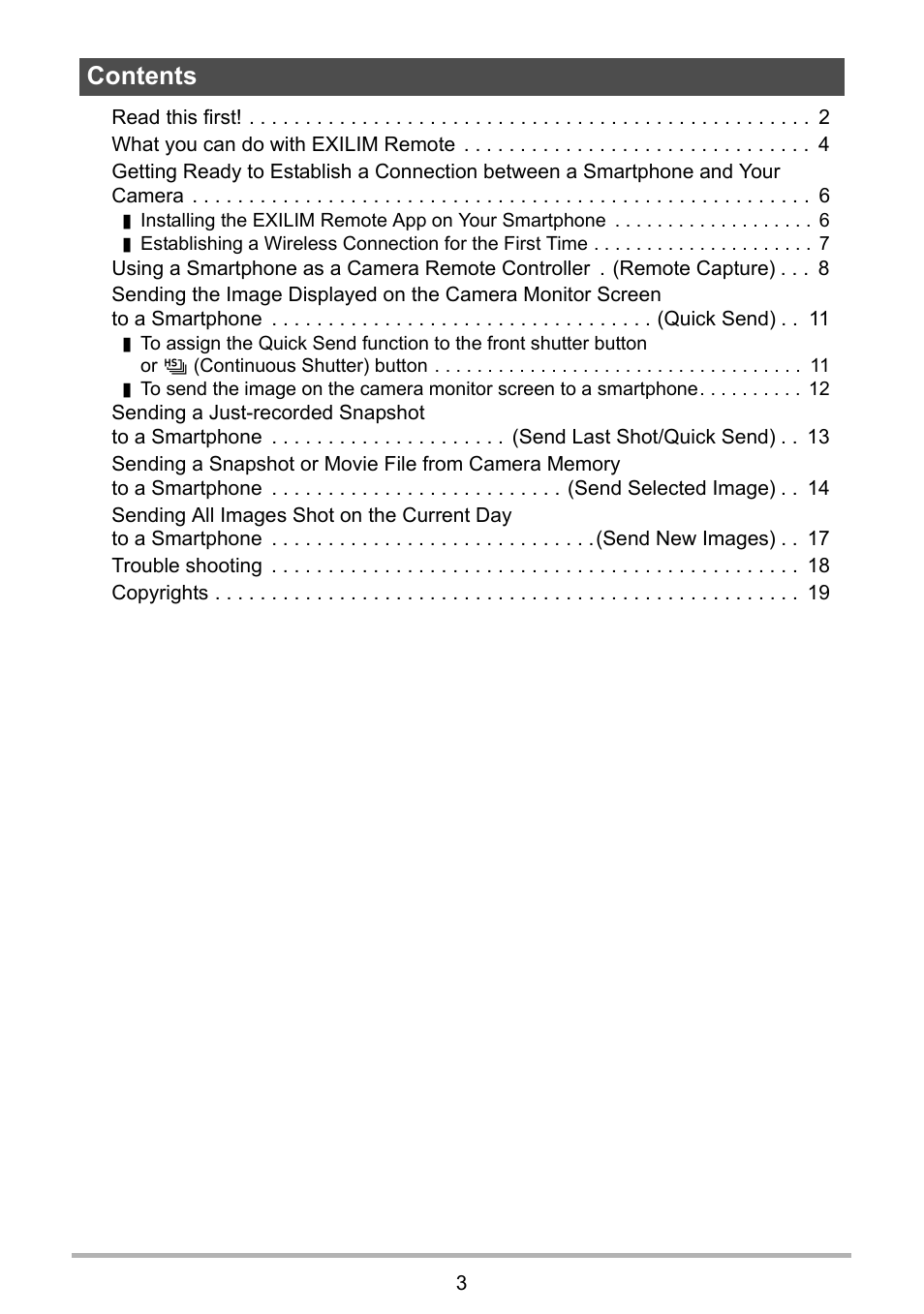 Casio EXILIM Remote 3.0 User Manual | Page 3 / 20