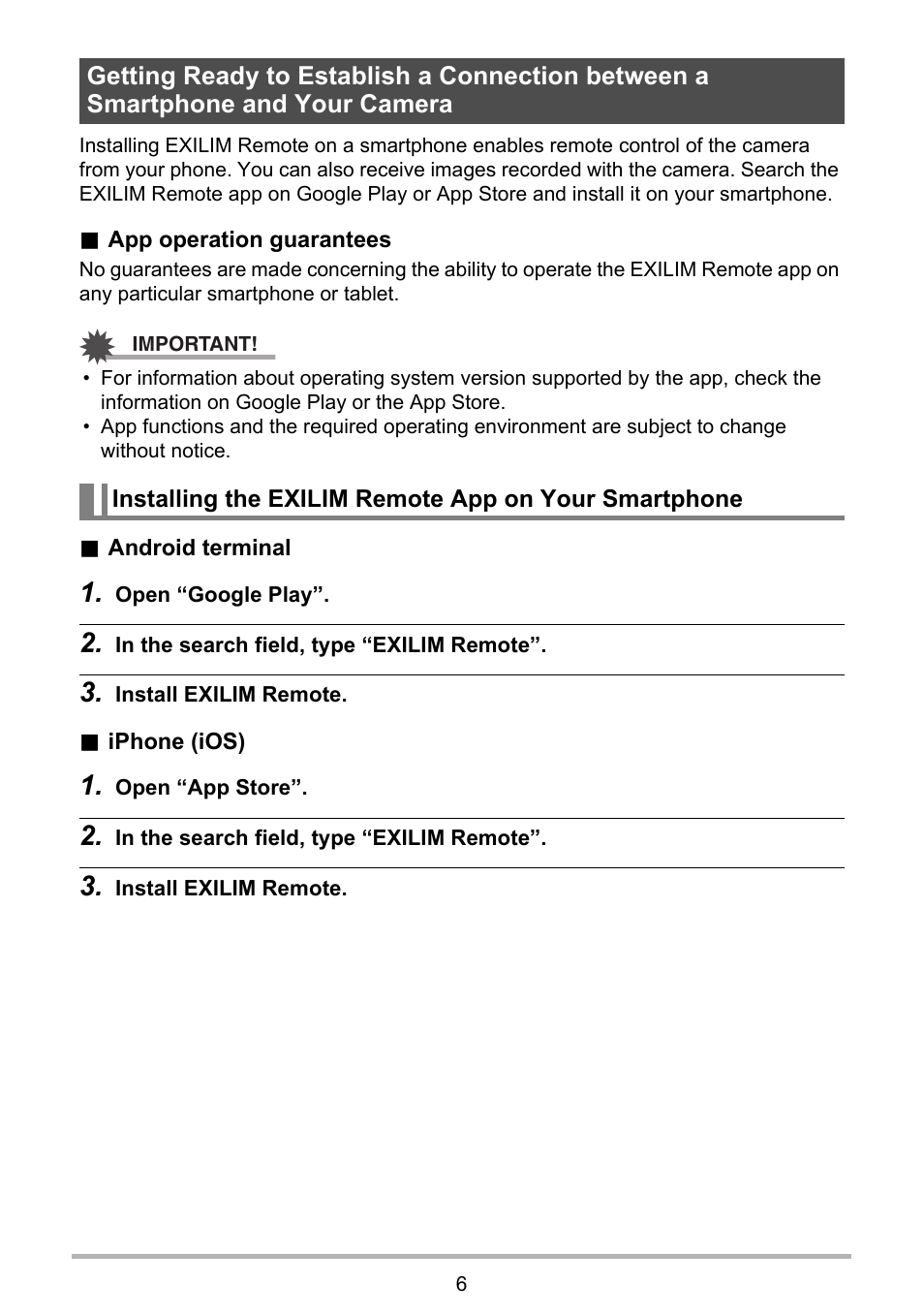 Casio EXILIM Remote 3.0 User Manual | Page 6 / 20