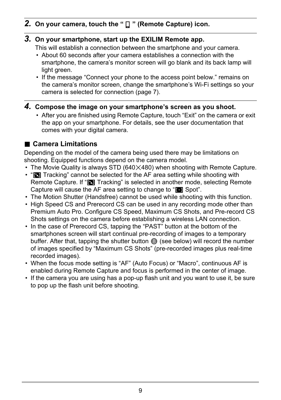 Casio EXILIM Remote 3.0 User Manual | Page 9 / 20