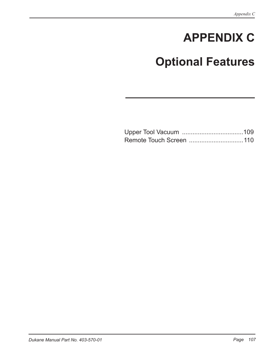 Appendix c optional features | Dukane Dual Servo Spin Welder 403570-01 User Manual | Page 113 / 118