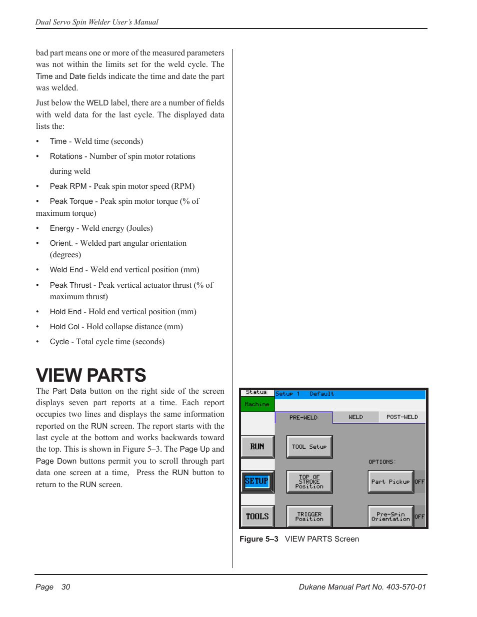 View parts | Dukane Dual Servo Spin Welder 403570-01 User Manual | Page 36 / 118