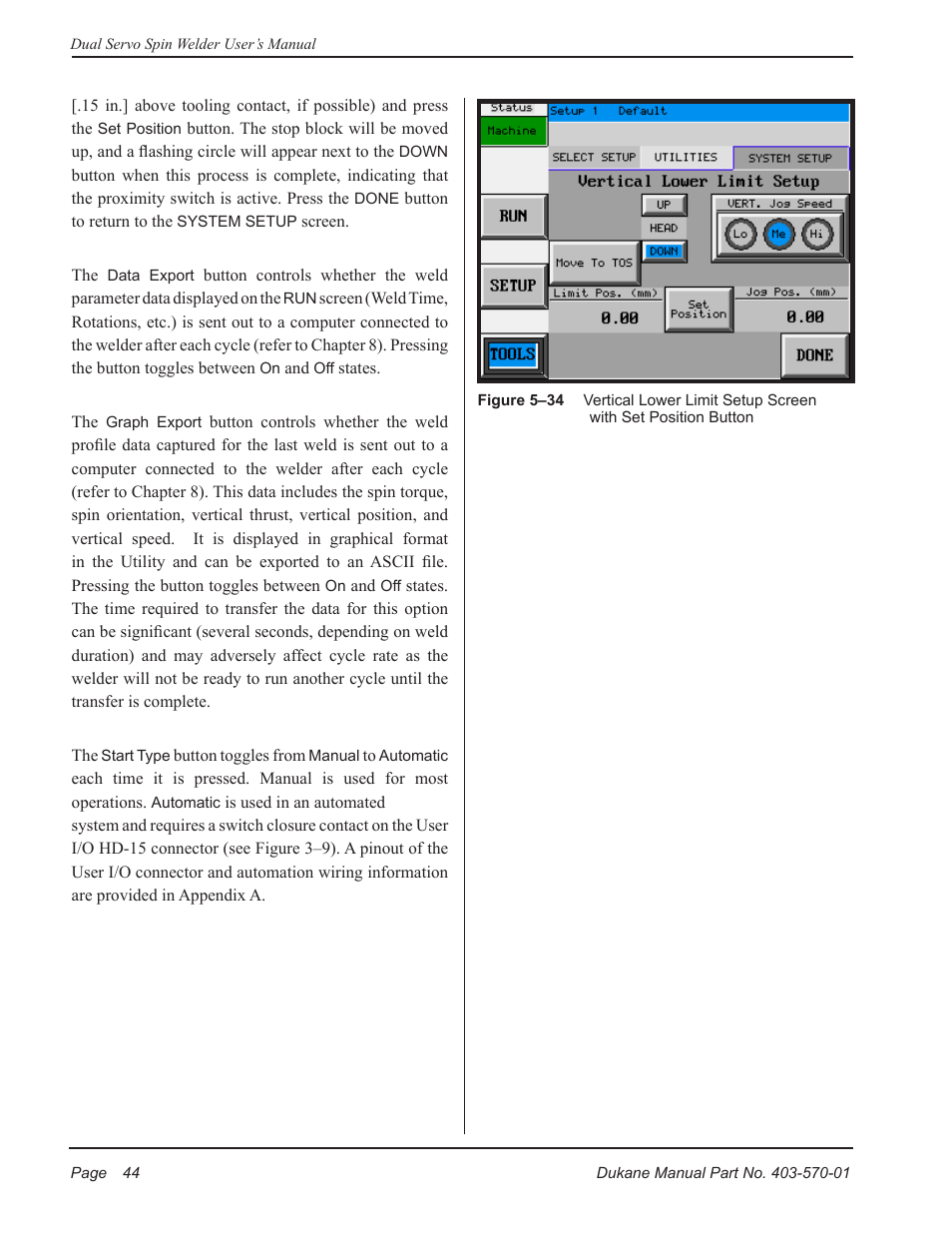 Dukane Dual Servo Spin Welder 403570-01 User Manual | Page 50 / 118