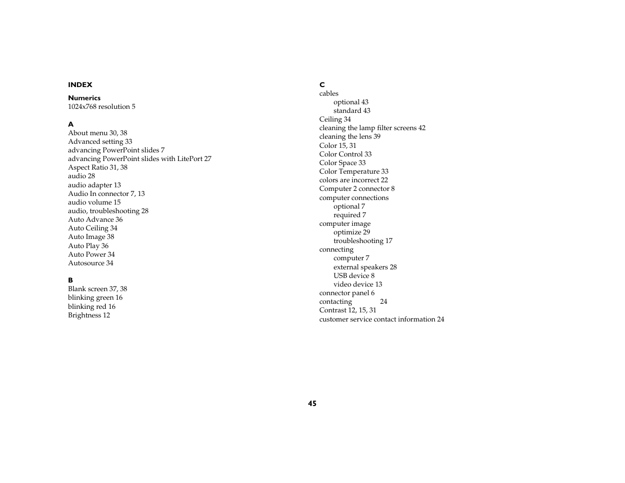 Index | Dukane 8759 User Manual | Page 45 / 50