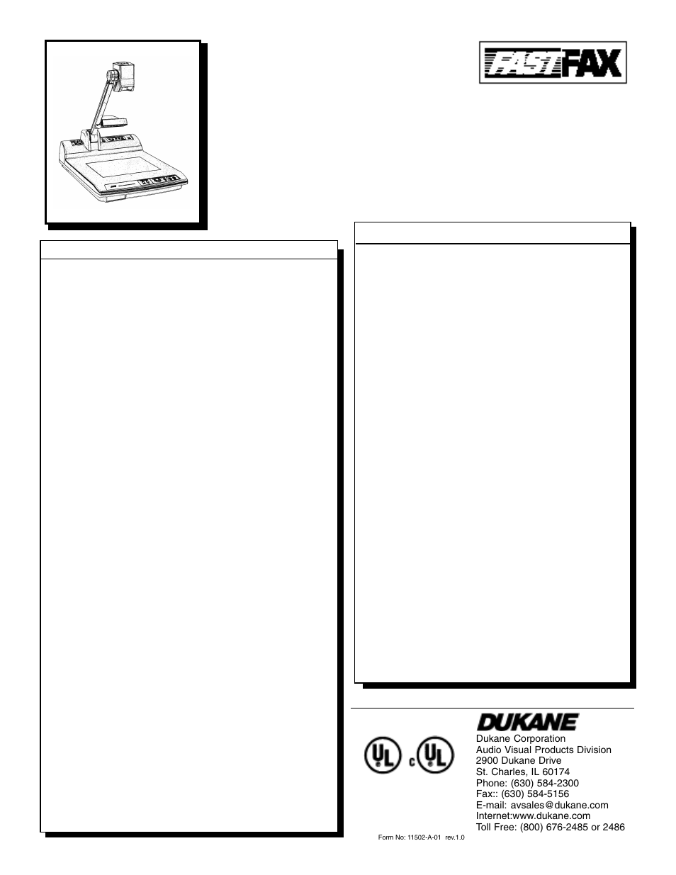 Av-p720, Jvc visual presenter | Dukane AV-P720U User Manual | Page 2 / 2