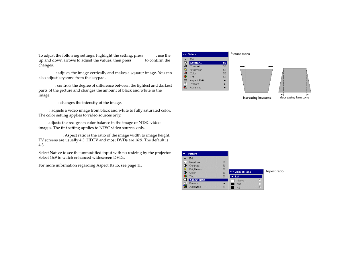 Picture menu | Dukane 28A7100HC User Manual | Page 31 / 47