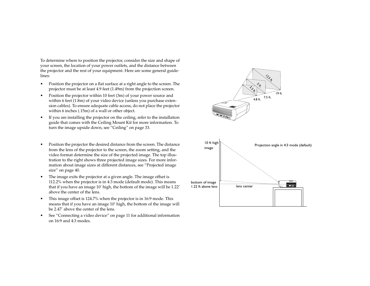 Positioning the projector | Dukane 28A7100HC User Manual | Page 6 / 47