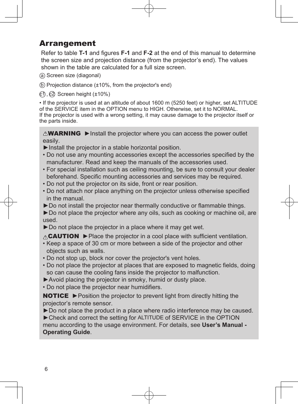 Arrangement | Dukane Projector 8793H User Manual | Page 6 / 22