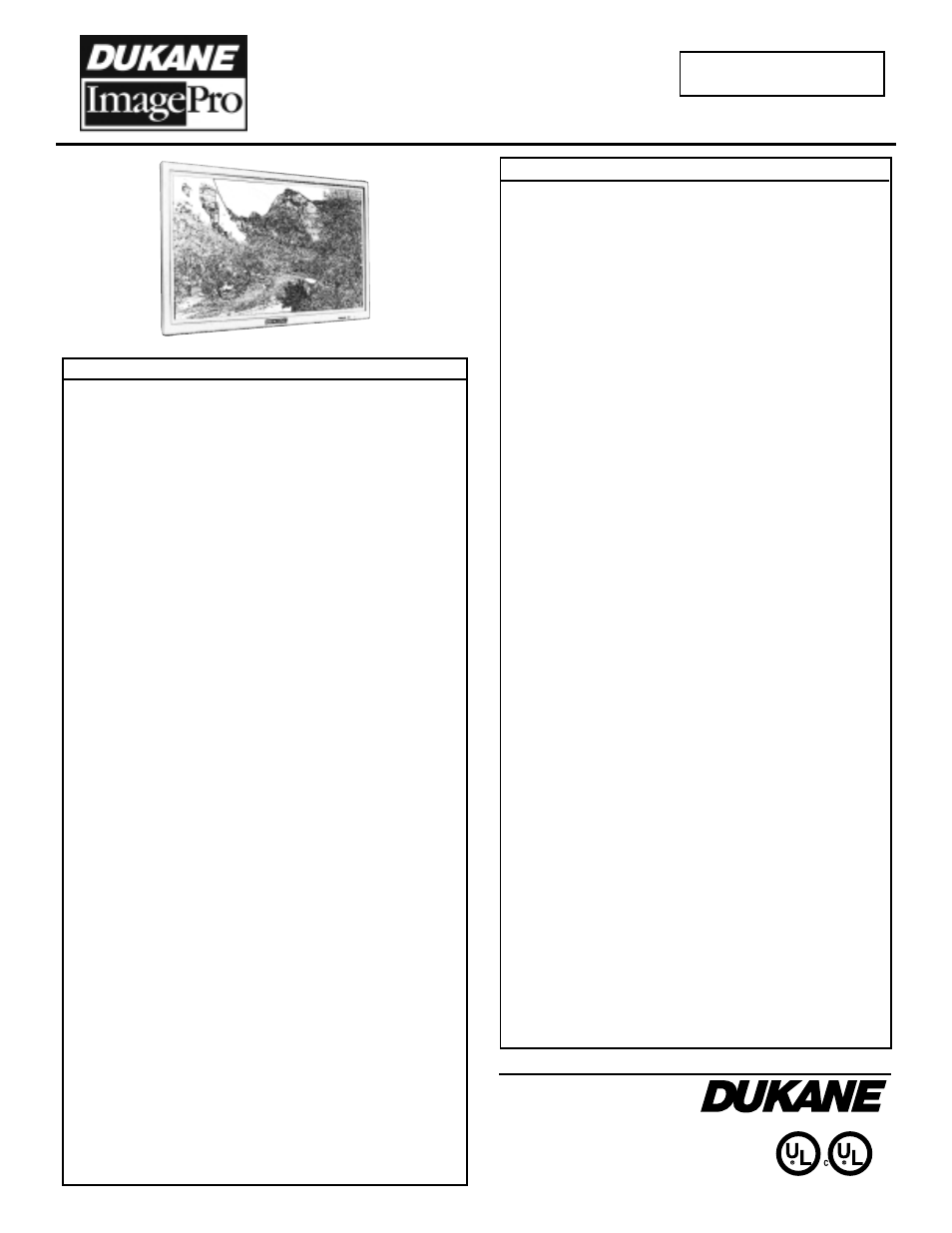 Fast fax, Model p42hc plasma display panel | Dukane P42HC User Manual | Page 2 / 2