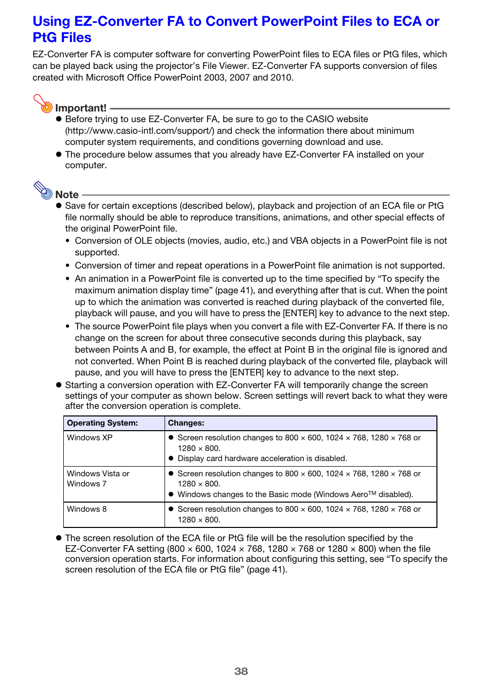 Casio XJ-A142 User Guide User Manual | Page 38 / 103