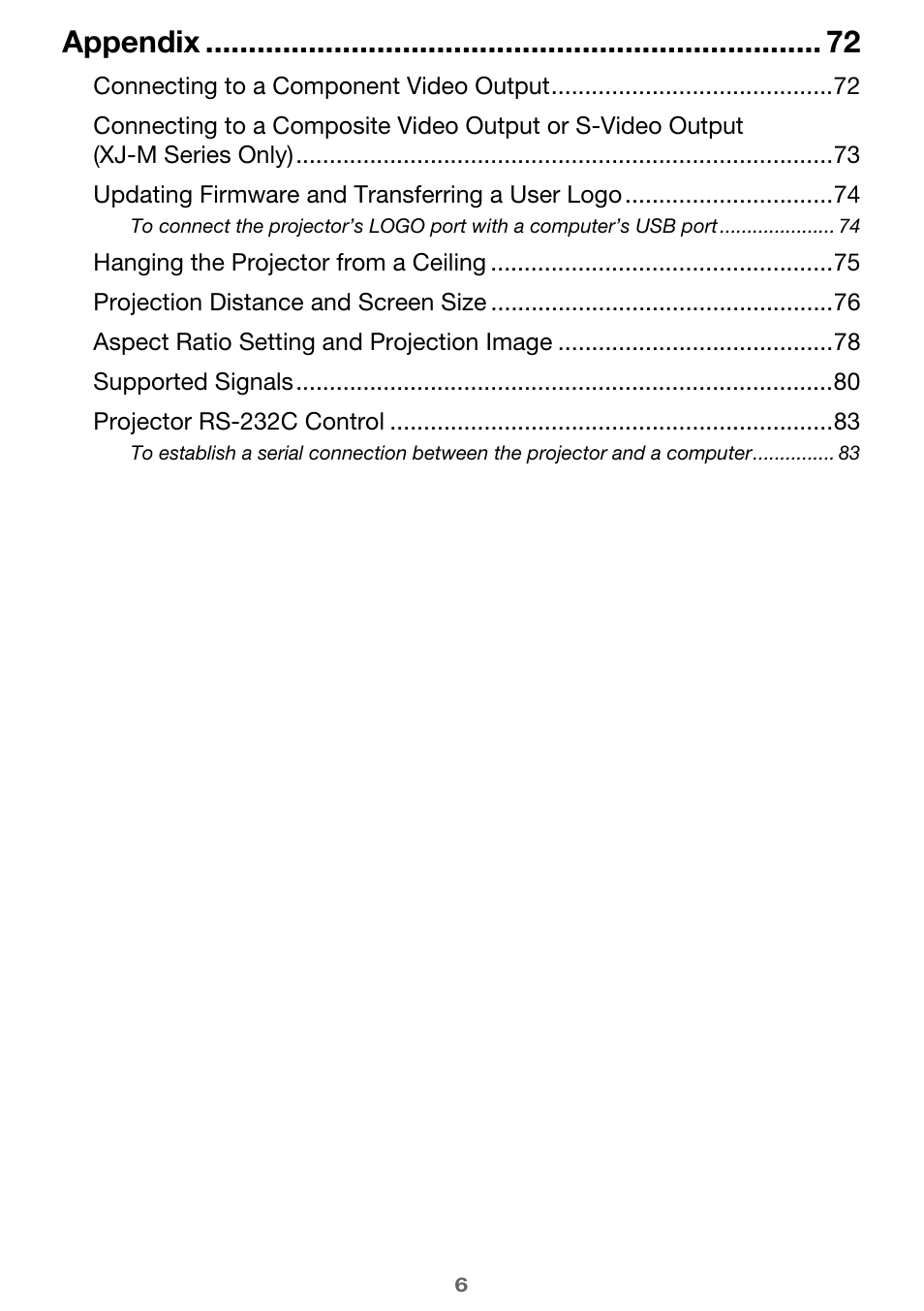 Appendix | Casio XJ-A142 User Guide User Manual | Page 6 / 103