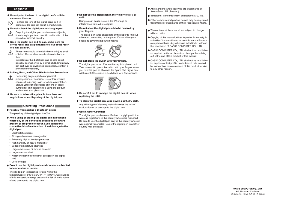 Casio DP-301 User Manual | Page 2 / 2