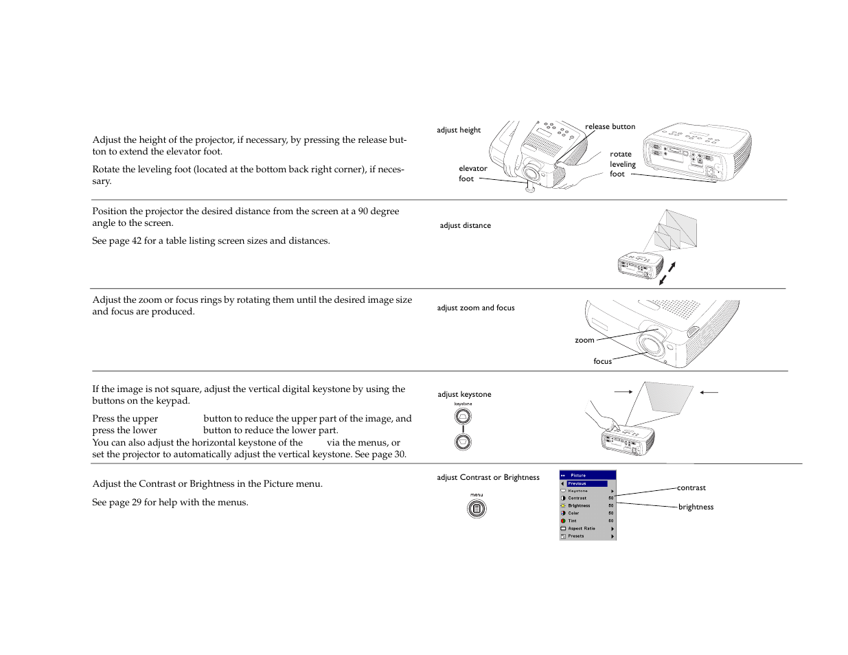 Adjusting the image | Dukane 8772 User Manual | Page 13 / 48