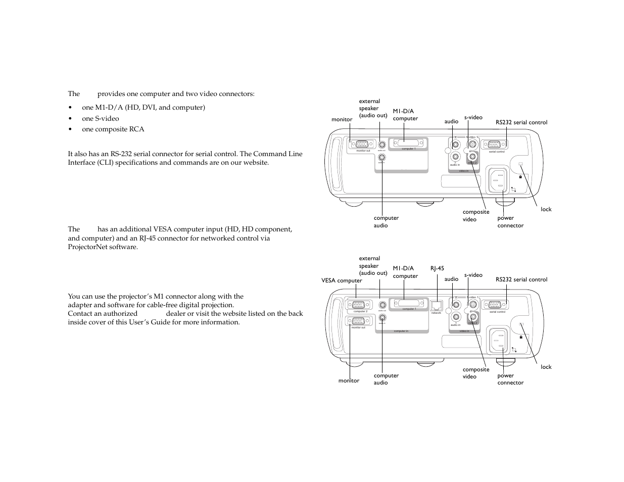 6connector panel, Wireless projection | Dukane 8772 User Manual | Page 7 / 48